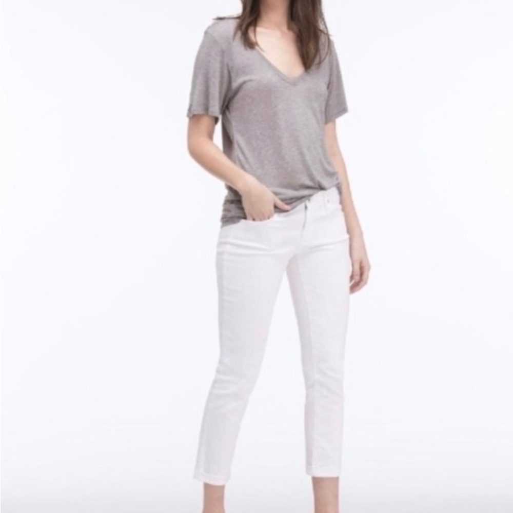 AG Adriano Goldschmied Women's White Jeans Stilt Roll-Up Cigarette Denim 30 x 26